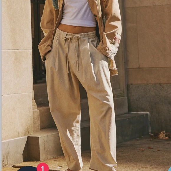 Free people Chambers laidback pull-on pants (summer sand) - Picture 2 of 6